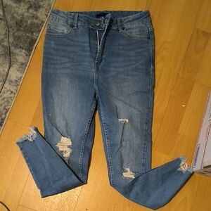 Ginger | Distressed Blue Skinny Jeans